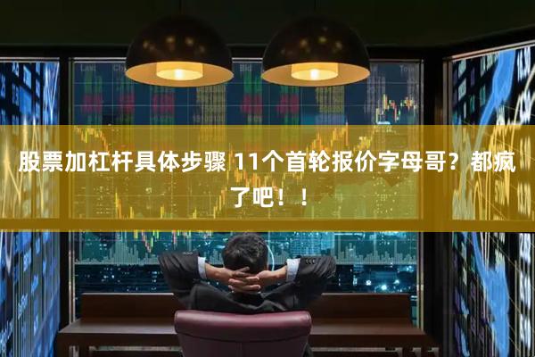 股票加杠杆具体步骤 11个首轮报价字母哥？都疯了吧！！